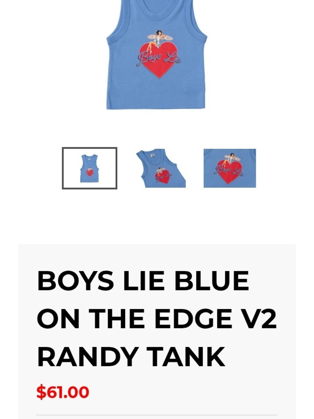 Boys Lie Crop W/ Heart ❤️